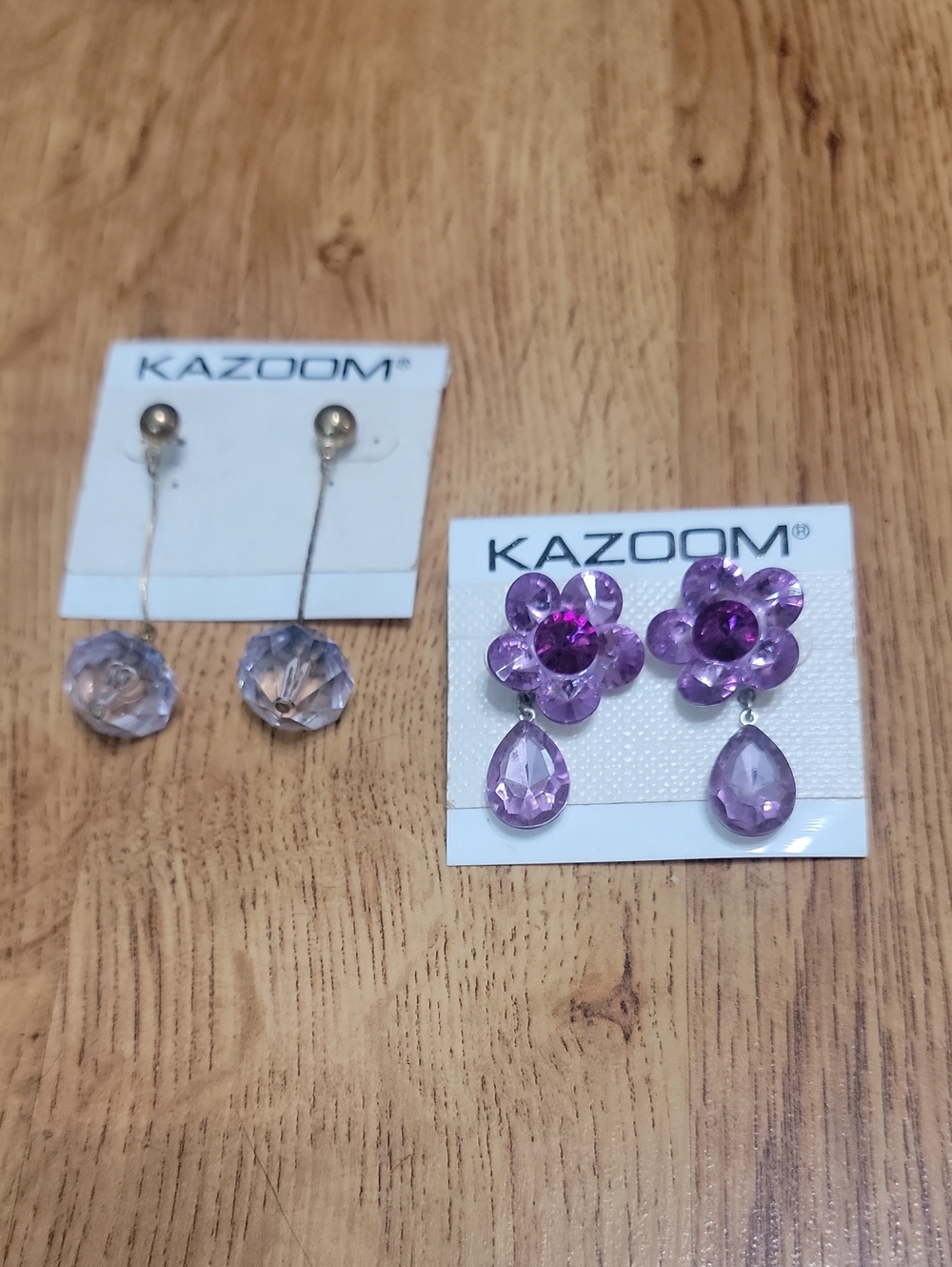 #7 Lot Kazoom 1990s Vintage Earrings Purple